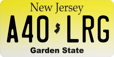 NJ license plate A40LRG