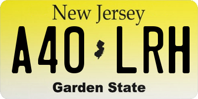 NJ license plate A40LRH