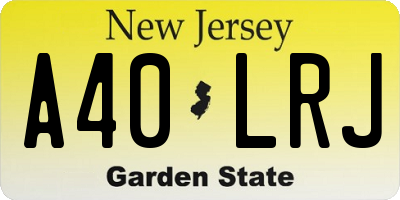 NJ license plate A40LRJ