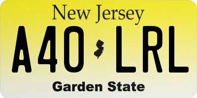 NJ license plate A40LRL