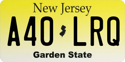 NJ license plate A40LRQ