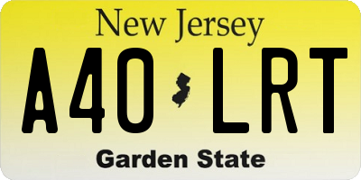 NJ license plate A40LRT