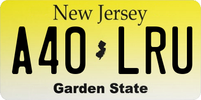 NJ license plate A40LRU