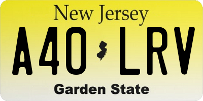 NJ license plate A40LRV