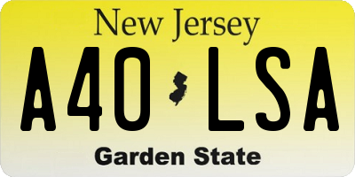 NJ license plate A40LSA