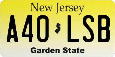 NJ license plate A40LSB