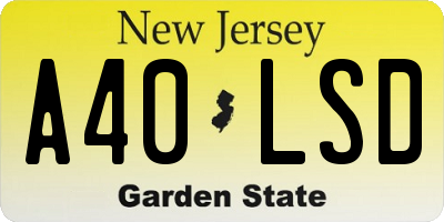 NJ license plate A40LSD