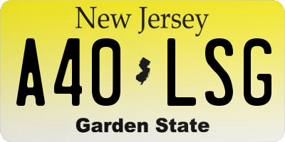 NJ license plate A40LSG