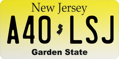 NJ license plate A40LSJ