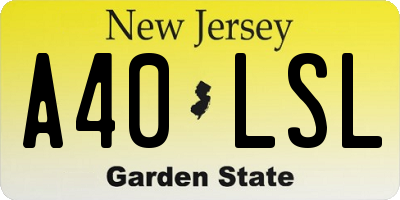 NJ license plate A40LSL