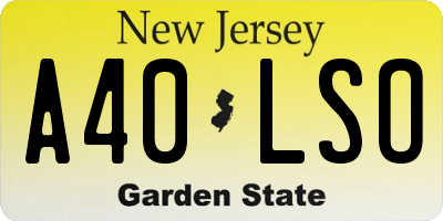 NJ license plate A40LSO
