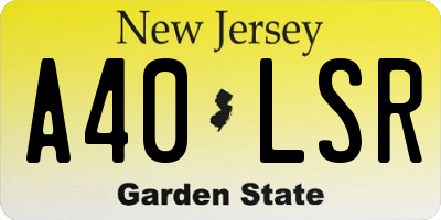 NJ license plate A40LSR