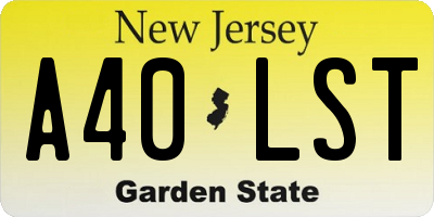 NJ license plate A40LST