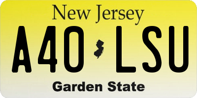 NJ license plate A40LSU