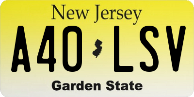 NJ license plate A40LSV