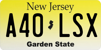 NJ license plate A40LSX