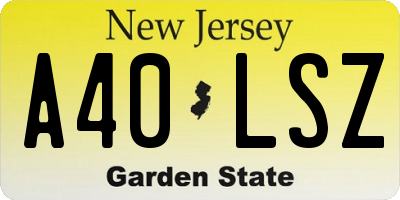 NJ license plate A40LSZ