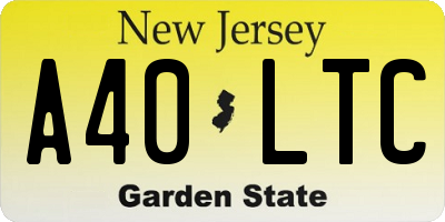 NJ license plate A40LTC