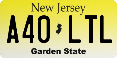NJ license plate A40LTL