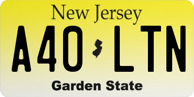 NJ license plate A40LTN