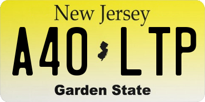 NJ license plate A40LTP