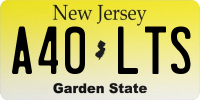 NJ license plate A40LTS