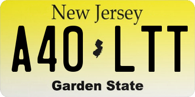 NJ license plate A40LTT
