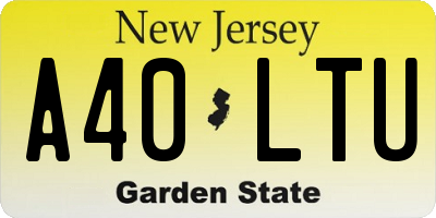 NJ license plate A40LTU