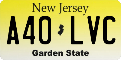 NJ license plate A40LVC