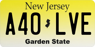 NJ license plate A40LVE
