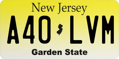 NJ license plate A40LVM