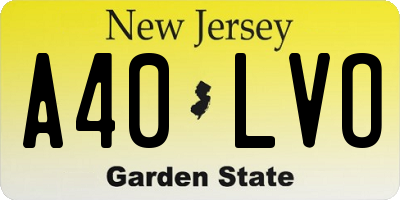 NJ license plate A40LVO