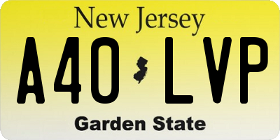 NJ license plate A40LVP