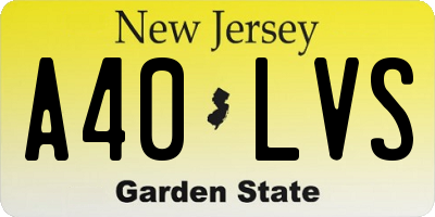 NJ license plate A40LVS