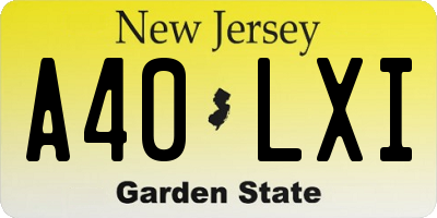 NJ license plate A40LXI