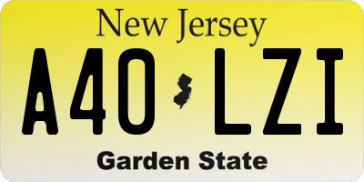 NJ license plate A40LZI
