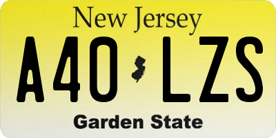 NJ license plate A40LZS