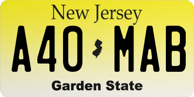 NJ license plate A40MAB