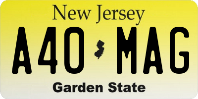 NJ license plate A40MAG
