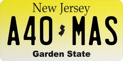 NJ license plate A40MAS