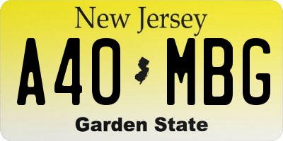 NJ license plate A40MBG