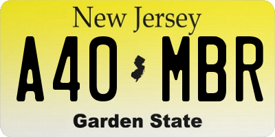 NJ license plate A40MBR