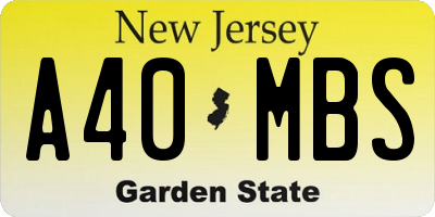 NJ license plate A40MBS