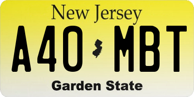 NJ license plate A40MBT