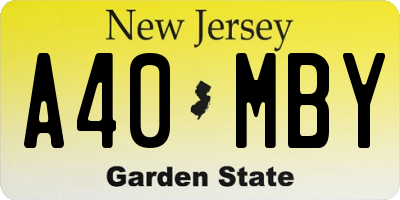 NJ license plate A40MBY