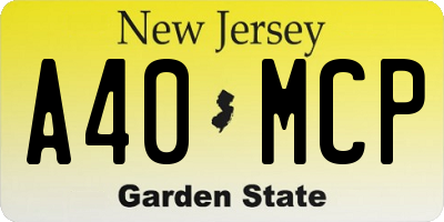NJ license plate A40MCP