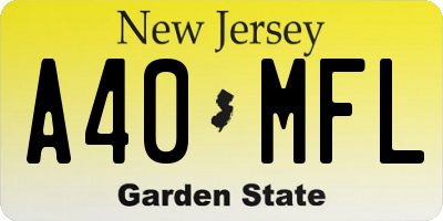 NJ license plate A40MFL