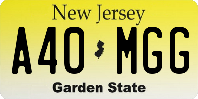 NJ license plate A40MGG