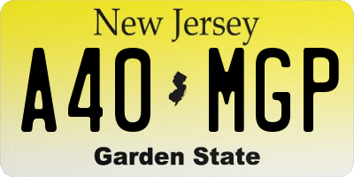 NJ license plate A40MGP