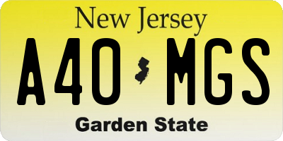 NJ license plate A40MGS
